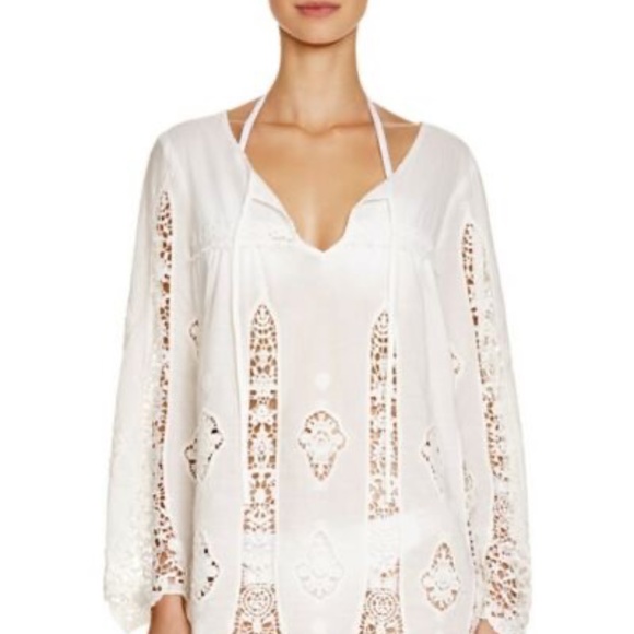 Nanette Lepore Other - Nanette Lepore 100% cotton lace swim cover dress L